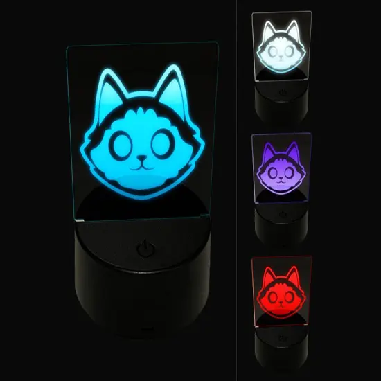 Siamese Himalayan Cat Head 3D Illusion LED Night Light Sign Nightstand Desk Lamp {1}