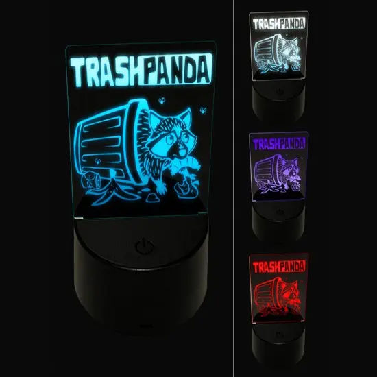 Trash Panda Raccoon 3D Illusion LED Night Light Sign Nightstand Desk Lamp {1}