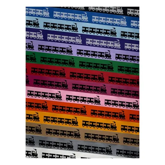 Locomotive Railway Train Engine Satin Ribbon for Bows Gift Wrapping DIY Craft Projects - 1" - 3 Yards Blue Ribbon {1}