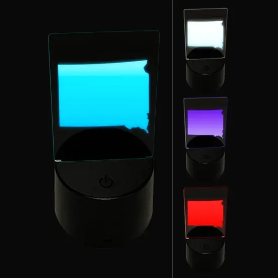 South Dakota State Silhouette 3D Illusion LED Night Light Sign Nightstand Desk Lamp {1}