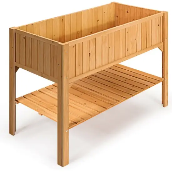 Wooden Elevated Planter Box Shelf Suitable for Garden Use {1}
