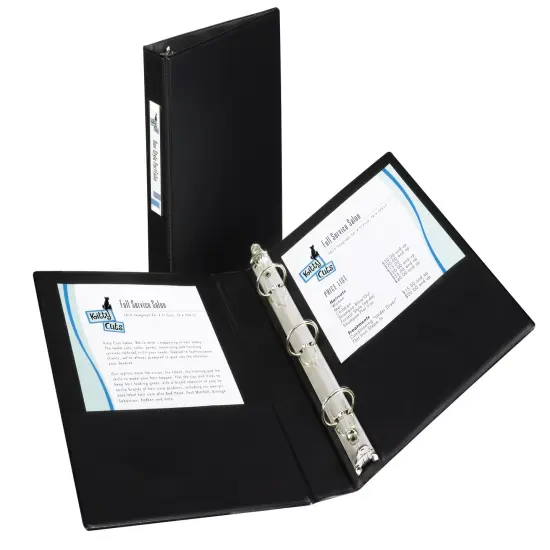 Mini Durable Binder, 1" Round Rings, 5-1/2" x 8-1/2", 2 Black Binders {2}