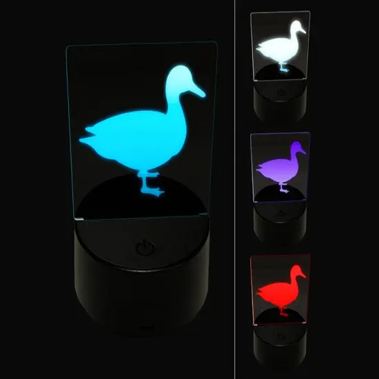 Duck Standing Solid 3D Illusion LED Night Light Sign Nightstand Desk Lamp {1}