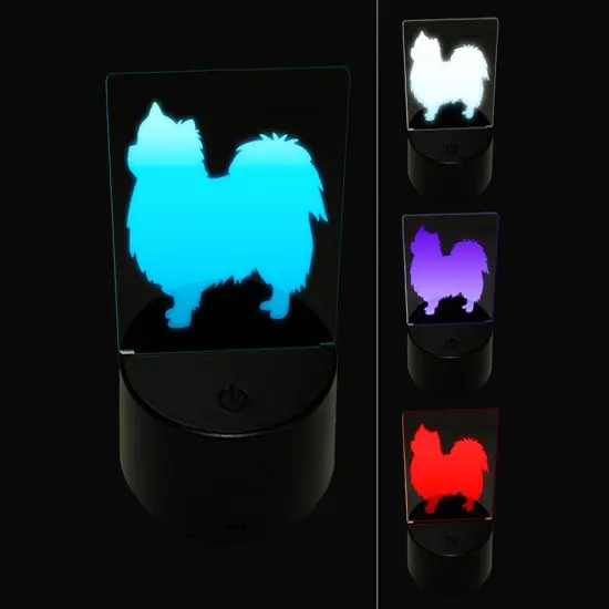 Long Coat Chihuahua Dog Solid 3D Illusion LED Night Light Sign Nightstand Desk Lamp {1}