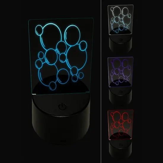 Bunch of Bubbles 3D Illusion LED Night Light Sign Nightstand Desk Lamp {1}