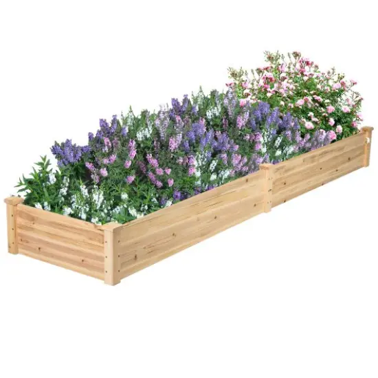 Wooden Vegetable Raised Garden Bed for Backyard Patio Balcony {2}