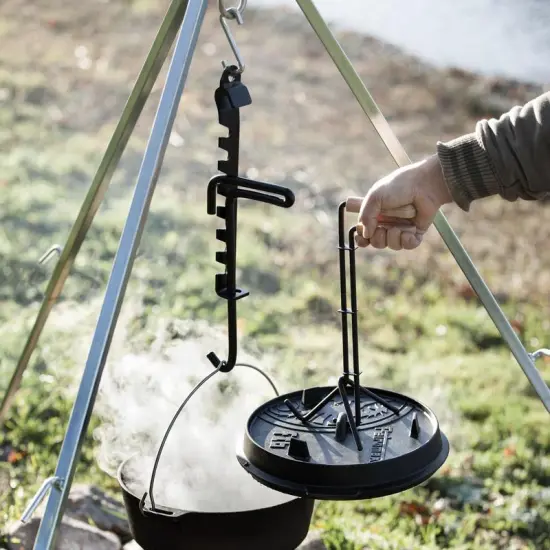 Petromax Adjustable Campfire Trammel Hook, Easily Adjust the Distance Between Your Outdoor Cooking Pots and Your Fire, up to 24 inches {6}