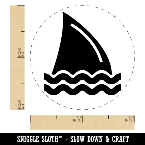 Shark Fin in Water Self-Inking Rubber Stamp for Stamping Crafting Planners Orange {1}