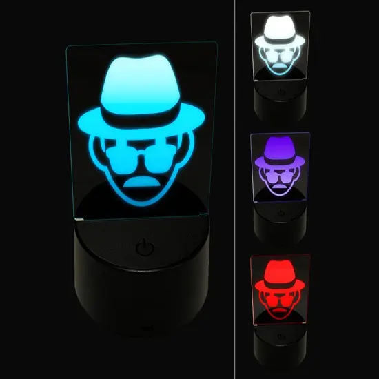 Occupation Detective Private Investigator Icon 3D Illusion LED Night Light Sign Nightstand Desk Lamp {1}