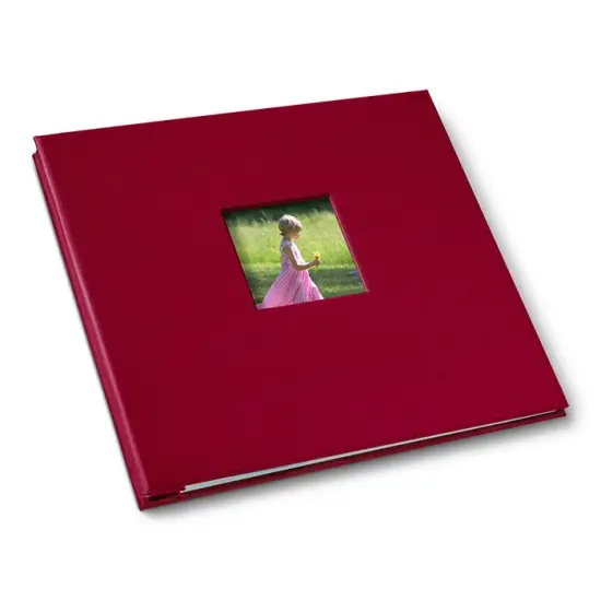 Gallery Leather Yarmouth 12 x 12 Scrapbook, Hold Keepsakes and Memories, Bonded Leather, Post-Bound, 20 pages, - 12.75" x 14.5" Camden Red {1}