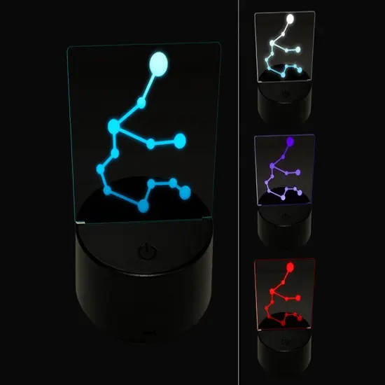Aquarius Zodiac Star Constellations 3D Illusion LED Night Light Sign Nightstand Desk Lamp {1}