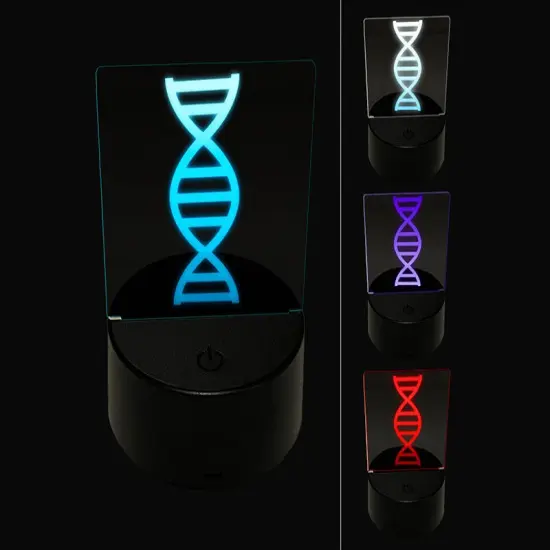 DNA Molecule Double Helix Science Symbol 3D Illusion LED Night Light Sign Nightstand Desk Lamp {1}