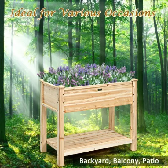 Raised Garden Elevated Wood Planter Box Stand {3}