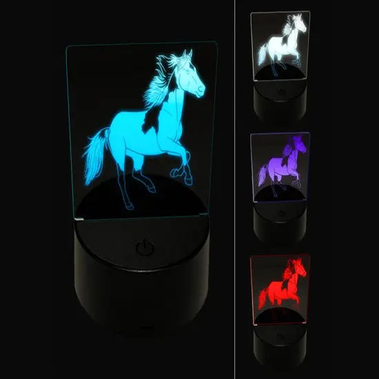 Running American Paint Horse 3D Illusion LED Night Light Sign Nightstand Desk Lamp {1}