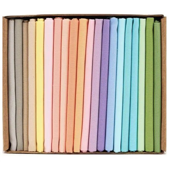 20 Fat Quarter Bundle -100% Cotton | Pure Solids | Pastel Mix - 20 Colors | Quilting & Crafting Soft Fabric | Gift Set {6}
