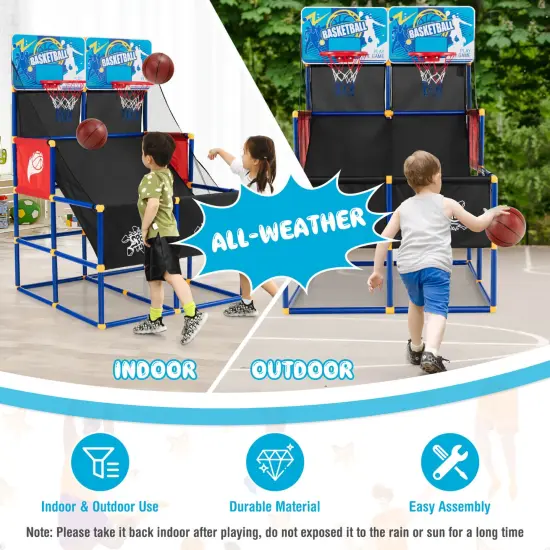 Kids Arcade Basketball Game Set with 4 Basketballs and Ball Pump {5}