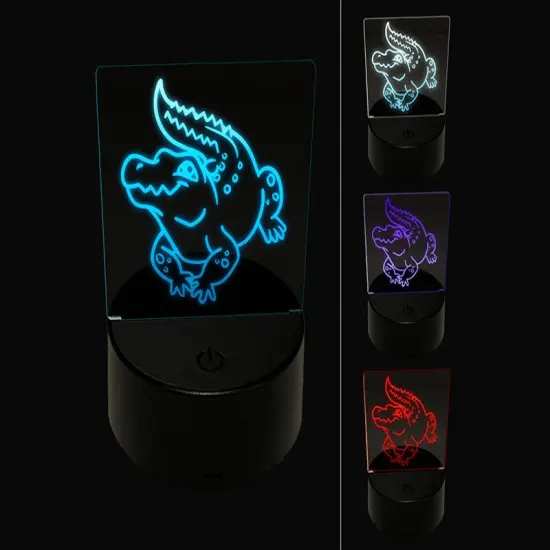 Crocodile Alligator Cute 3D Illusion LED Night Light Sign Nightstand Desk Lamp {1}