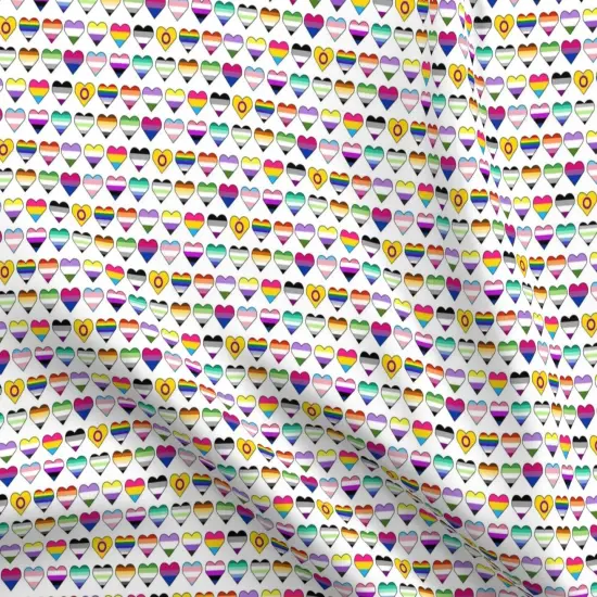 Various Fabrics by the Yard or Fat Quarter Pride Hearts Lgbtq Pan Gay Trans Queer Asexual Intersex Bi Aromantic Nonbinary Small Scale Custom Printed Fabric by Spoonflower {5}