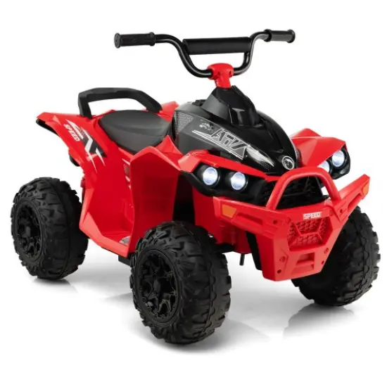 Kids Ride On ATV with Rechargeable Battery, Music and Anti-Slip Wheels Red {1}