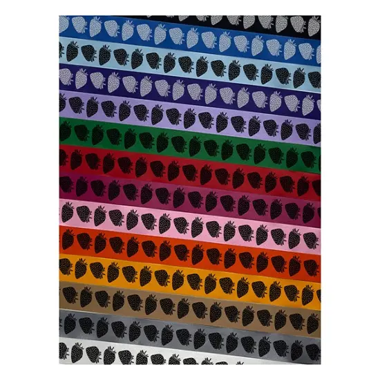 Strawberry Fruit Drawing Satin Ribbon for Bows Gift Wrapping - 1" - 3 Yards Black Ribbon {1}