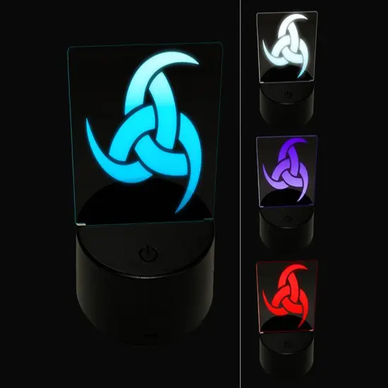 Horns of Odin Triple Viking Symbol 3D Illusion LED Night Light Sign Nightstand Desk Lamp {1}