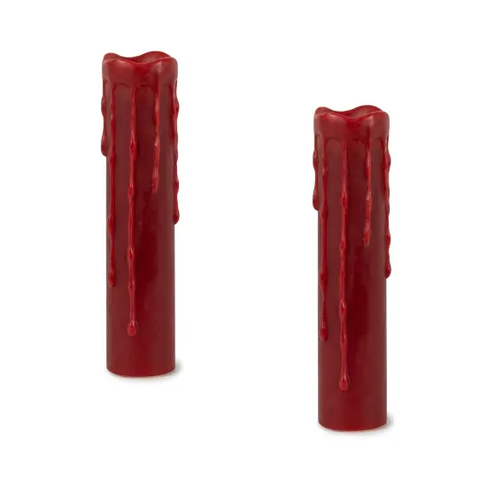 LED Wax Dripping Pillar Candle w/ remote (Set of 2) {1}