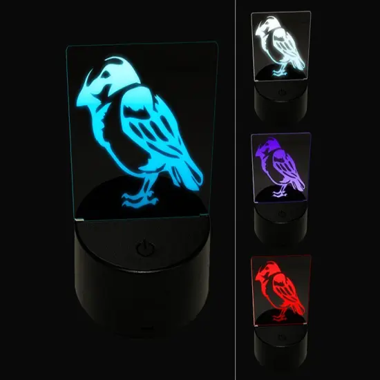 House Sparrow Little Bird Standing 3D Illusion LED Night Light Sign Nightstand Desk Lamp {1}