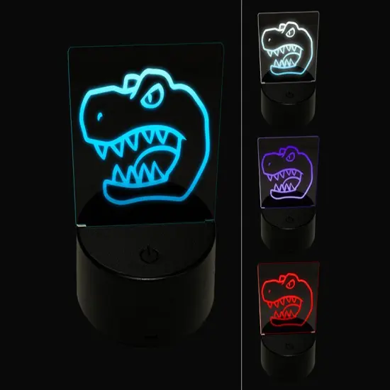 Tyrannosaurus Rex Head 3D Illusion LED Night Light Sign Nightstand Desk Lamp {1}