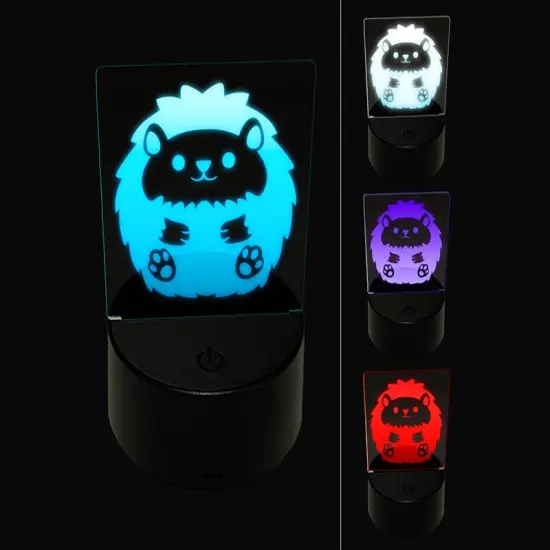 Cute and Round Hedgehog Ball 3D Illusion LED Night Light Sign Nightstand Desk Lamp {1}