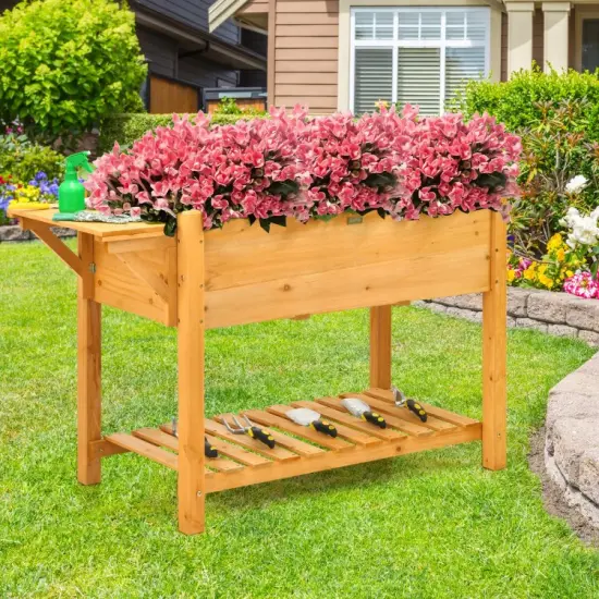 Elevated Planter Box Kit with 8 Grids and Folding Tabletop {5}