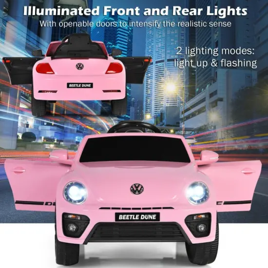 Kids Electric Ride On Car with Remote Control and Led Headlight Ideal Gift for Birthdays or Any Special Festival Pink {6}