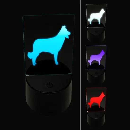 Border Collie Dog Solid 3D Illusion LED Night Light Sign Nightstand Desk Lamp {1}