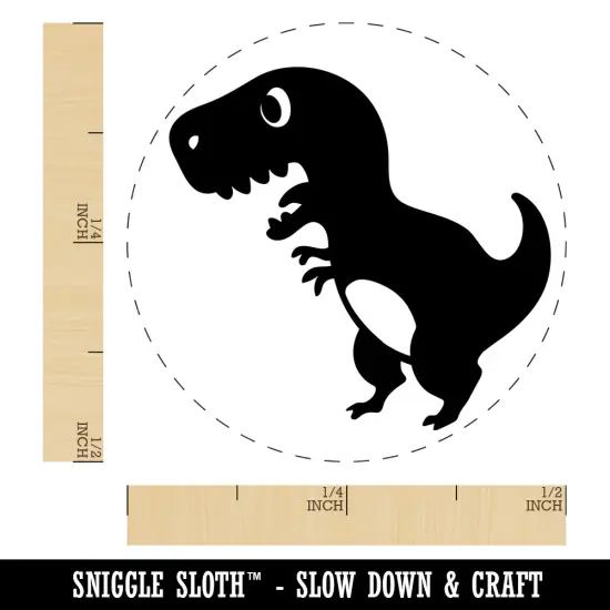 Cute Tyrannosaurus Rex Dinosaur Self-Inking Rubber Stamp for Stamping Crafting Planners Fuchsia {1}