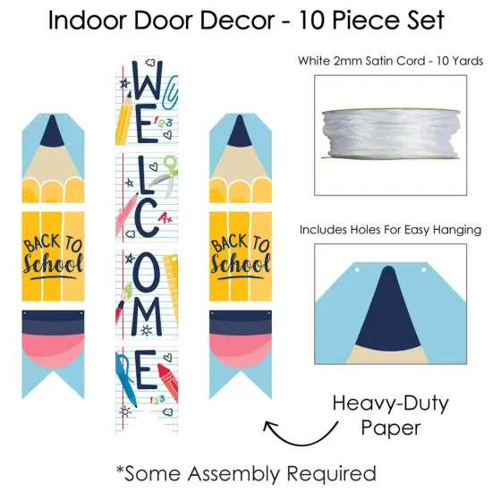 Big Dot of Happiness Back to School - Hanging Vertical Paper Door Banners - First Day of School Classroom Wall Decoration Kit - Indoor Door Decor {6}