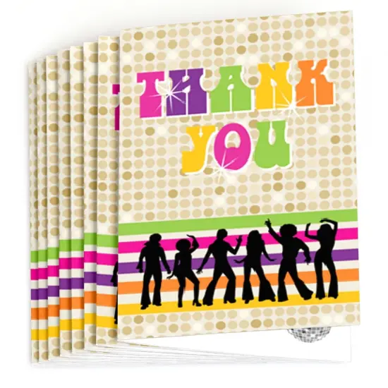 Big Dot of Happiness 70's Disco - 1970's Disco Fever Party Thank You Cards (8 count) {3}