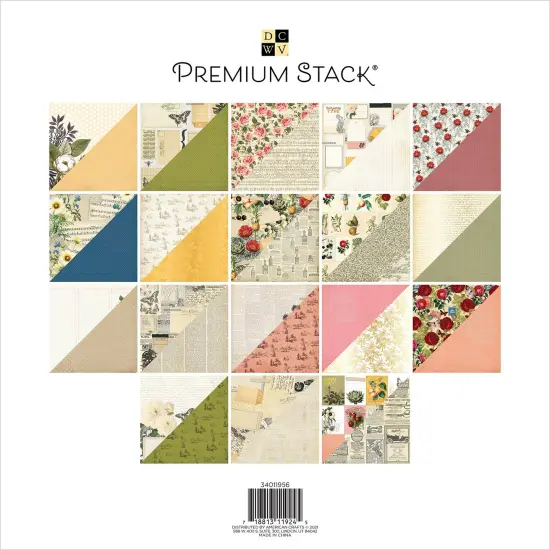 DCWV Double-Sided Cardstock Stack 12"X12" 36/Pkg-Vintage, W/Gold Foil {3}