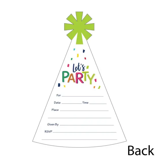 Big Dot of Happiness Cheerful Happy Birthday - Shaped Fill-in Invitations - Colorful Birthday Party Invitation Cards with Envelopes - Set of 12 {4}