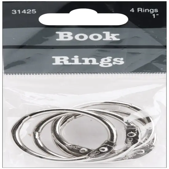 Baumgartens Book Rings 1" 4/Pkg-Silver {1}