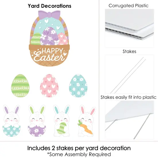 Big Dot of Happiness Spring Easter Bunny - Yard Sign and Outdoor Lawn Decorations - Happy Easter Party Yard Signs - Set of 8 {6}