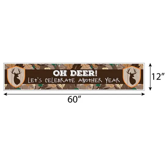 Big Dot of Happiness Gone Hunting - Deer Hunting Camo Happy Birthday Decorations Party Banner {3}
