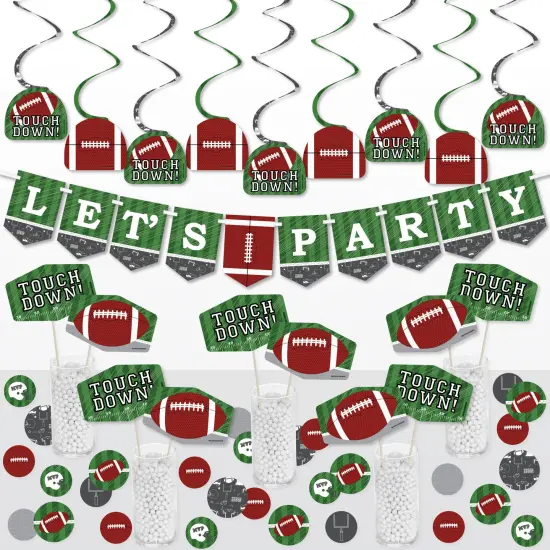 Big Dot of Happiness End Zone - Football - Baby Shower or Birthday Party Supplies Decoration Kit - Decor Galore Party Pack - 51 Pieces {1}