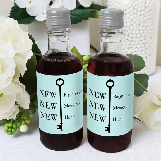 Big Dot of Happiness Home Sweet Home - Mini Wine and Champagne Bottle Label Stickers - Housewarming Party Favor Gift for Women and Men - Set of 16 {6}