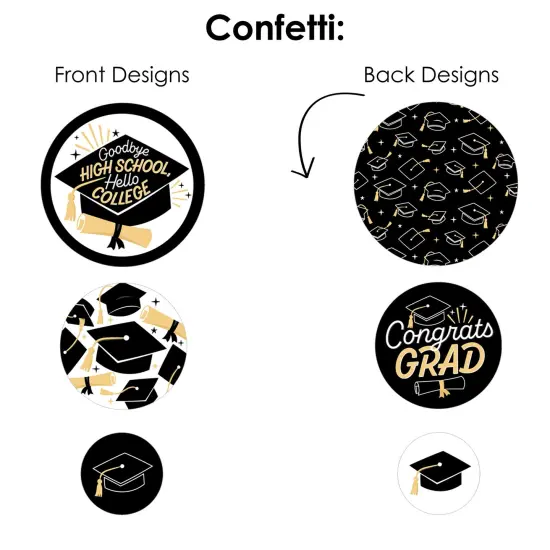 Big Dot of Happiness Goodbye High School, Hello College - Graduation Party Decor and Confetti - Terrific Table Centerpiece Kit - Set of 30 {7}