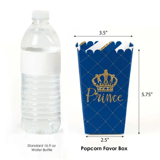 Big Dot of Happiness Royal Prince Charming - Baby Shower or Birthday Party Favor Popcorn Treat Boxes - Set of 12 {3}