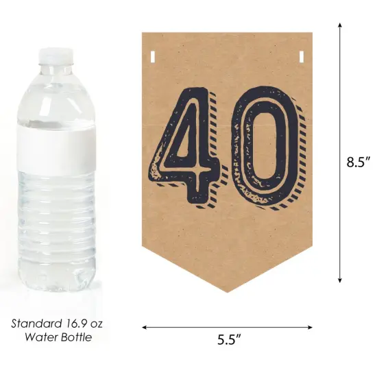 Big Dot of Happiness 40th Milestone Birthday - Birthday Party Bunting Banner - Vintage Party Decor - Happy Birthday {3}