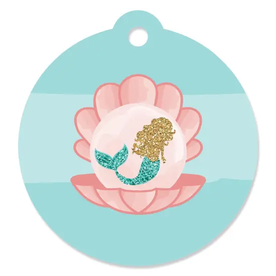 Big Dot of Happiness Let's Be Mermaids - Baby Shower or Birthday Party Favor Gift Tags (Set of 20) {1}