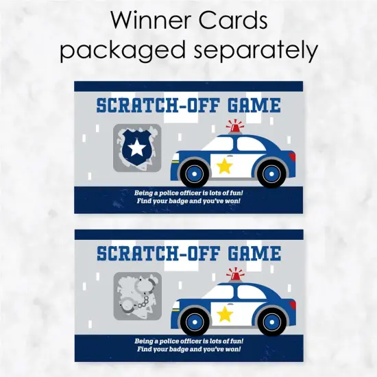 Big Dot of Happiness Calling All Units - Police - Cop Birthday Party or Baby Shower Game Scratch Off Cards - 22 Count {4}