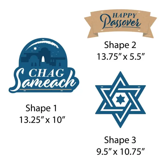 Big Dot of Happiness Happy Passover - Hanging Porch Pesach Jewish Holiday Party Outdoor Decorations - Front Door Decor - 3 Piece Sign {7}