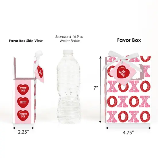 Big Dot of Happiness Conversation Hearts - Valentine's Day Party Favor Boxes - Set of 12 {3}