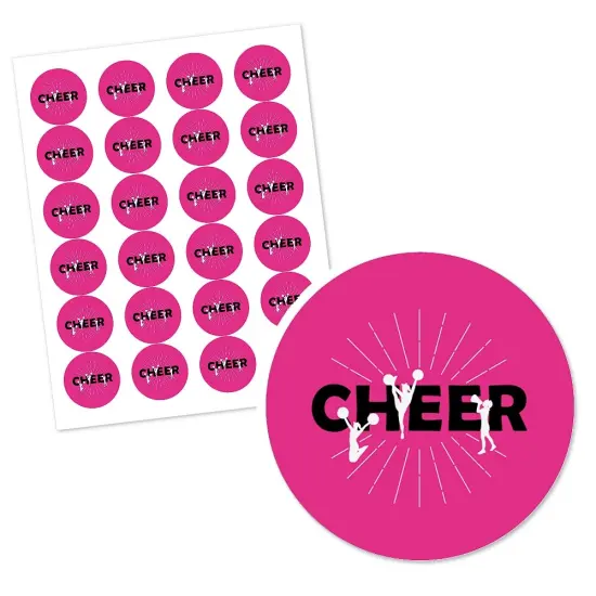 Big Dot of Happiness We've Got Spirit - Cheerleading - Birthday Party or Cheerleader Party Circle Sticker Labels - 24 Count {3}
